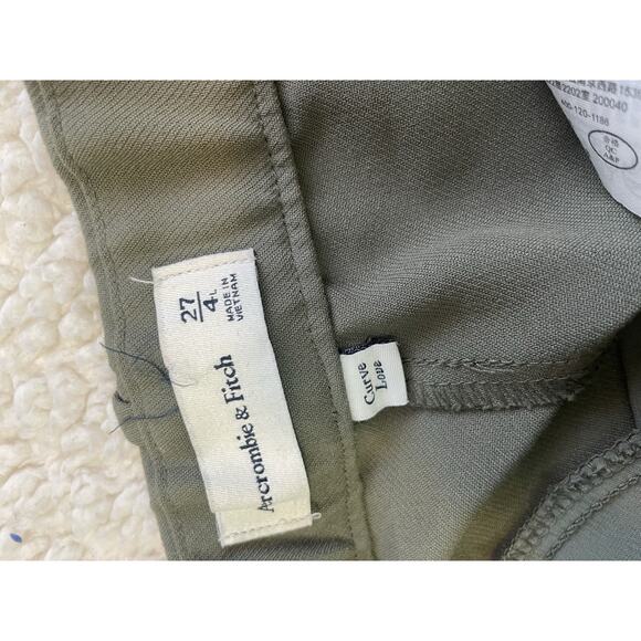 Abercrombie & Fitch Sloan Tailored Wide Leg Pants Trousers Olive Curve Love 27/4 - Picture 13 of 13